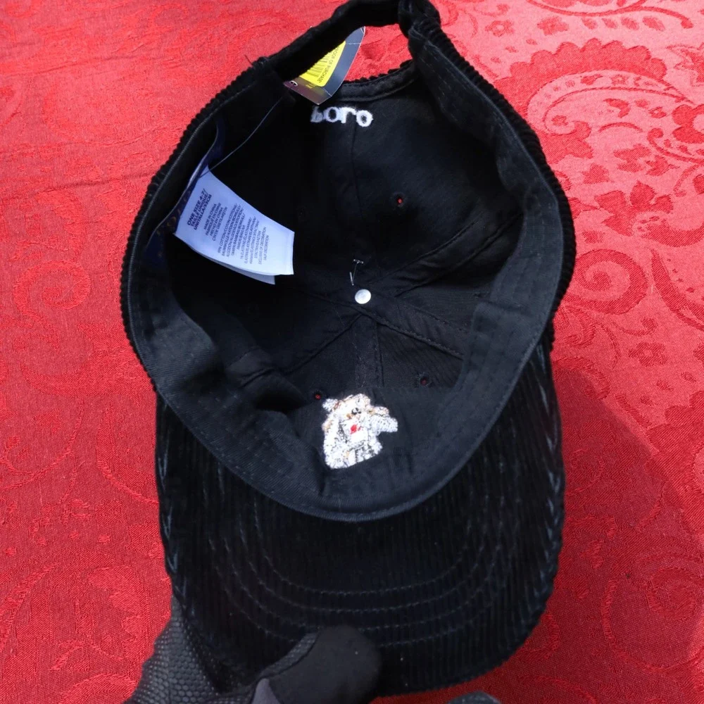 Polo Ralph Lauren Corduroy Ski Bear Hat Kids One Size Black New Embroidered Cap